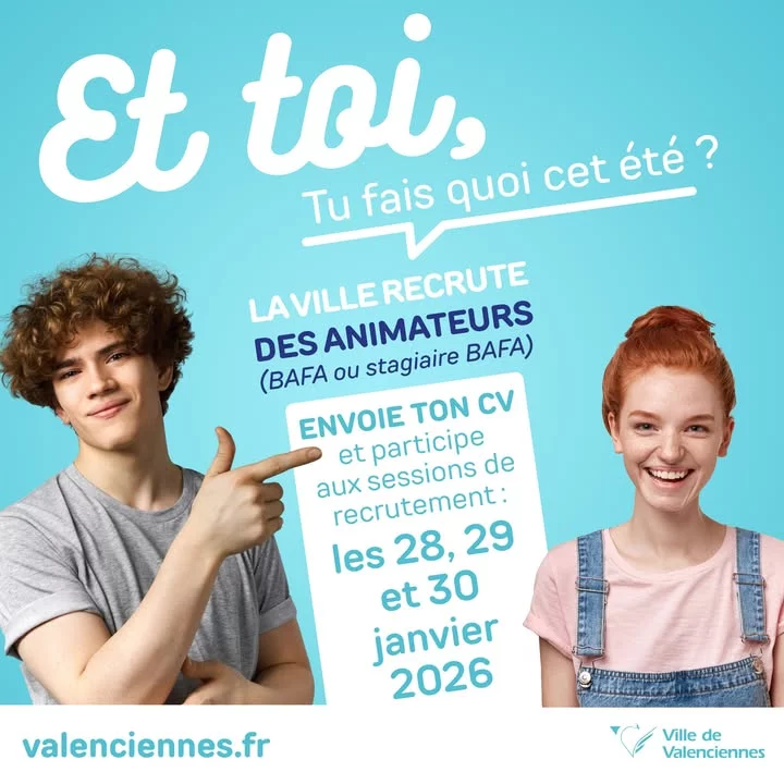 [RECRUTEMENT] 𝐕𝐚𝐥𝐞𝐧𝐜𝐢𝐞𝐧𝐧𝐞𝐬 𝐫𝐞𝐜𝐫𝐮𝐭𝐞 𝐬𝐞𝐬 𝐚𝐧𝐢𝐦𝐚𝐭𝐞𝐮𝐫𝐬 𝐩𝐨𝐮𝐫 𝐥’𝐞́𝐭𝐞́ 𝟐𝟎𝟐𝟔 ! 📅 ...