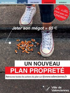Plan propreté : campagne d'affichage jet de mégots