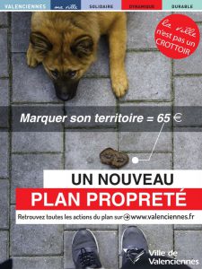 Plan propreté : campagne d'affichage trottoir pas crottoir
