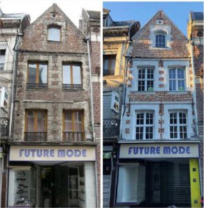 Exemple de réfection de façade (rue de Lille - Valenciennes)