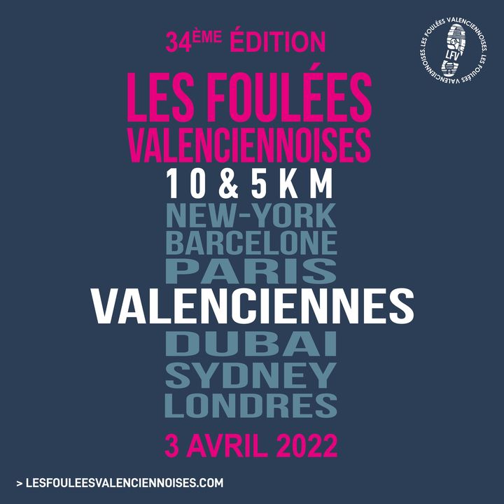 [🏃🏃FOULEES🏃🏃] Derniers jours pour vous inscrire pour être au départ des Foulées Valenciennoises ce dimanche 3 avril.
⚠️Fin des inscriptions mardi soir à 23h59 ! Alors n’attendez plus 👉 http://www.lesfouleesvalenciennoises.com/
▶ Le programme complet de la journée 👇
8h45 : 🚶Randonnée – Marche Nordique 8km
9h30 : ⚡️10km – Label International
11h00 : 🏃5km 
11h45 : 👟Course Jeunes garçons 2km
12h00 : 👟Course Jeunes filles 2km
12h15 : 💟Foulées santé 800m et 1600m
+ d’infos 👉 https://www.valenciennes.fr/agenda/les-foulees-valenciennoises-sont-de-retour/