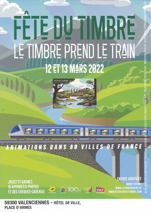 [Weekend timbré] RDV les 12 et 13 mars dans le hall d’exposition de l’hôtel de ville pour découvrir la nouvelle édition de la fête du timbre « Le timbre prend le 🚂 »▶ Au programme 👉 exposition de timbres, de monnaies et de cartes postales, édition d’une carte locale, stands d’infos, ateliers créatifs autour du timbre,…😉 Pendant 2 jours les collectionneurs vont vous partager leur passion 🥰 ! 😉ℹ Renseignements au 06 75 90 28 14