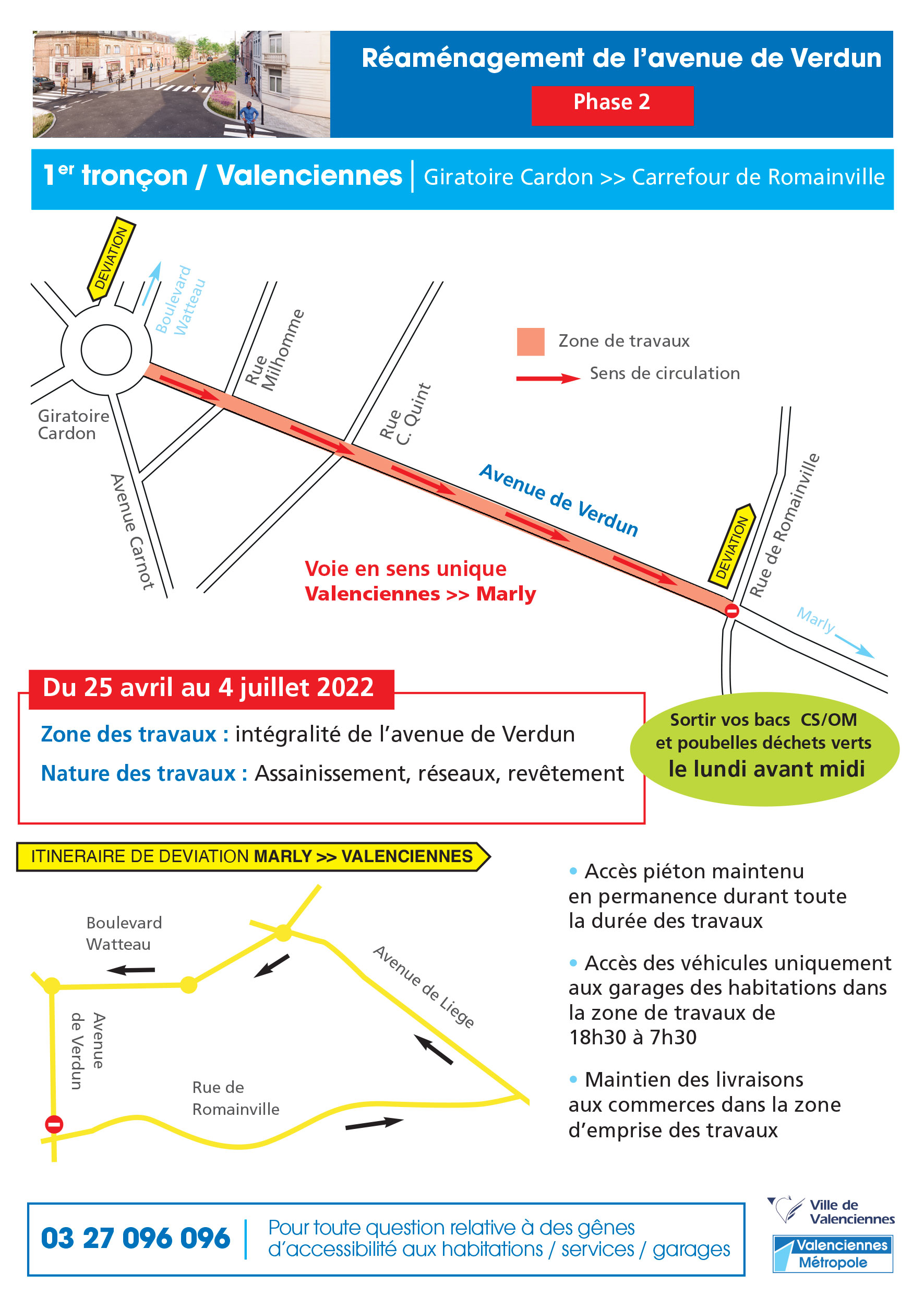 Phase 2 : travaux de réaménagement de l’avenue de verdun