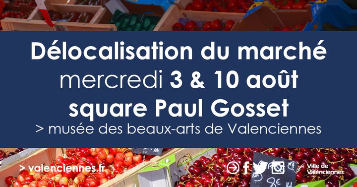 [INFO] Afin de permettre l’installation et l’organisation des animations d’été « Pirates à l’abordage » qui auront lieu sur la place d’Armes du 1er au 15 août, le marché de détail est transféré les mercredis 3 et 10 août 2022 sur le square Paul Gosset.