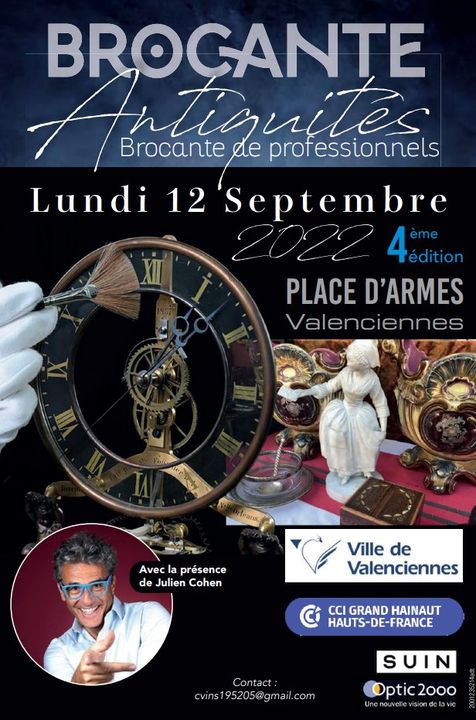 [RDV] La place  d’Armes accueille lundi 12 septembre la 4ème édition de la brocante – antiquités de professionnels 🖼🪑🕰🪞📜, en présence de Julien Cohen que l’on ne présente plus car vous avez déjà du le découvrir dans l’émission « Affaire conclue » sur France 2.