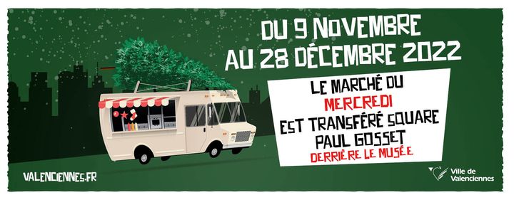 [INFO] Pour permettre l’installation et l’organisation du village de Noël, le marché de détail est transféré tous les mercredis jusqu’au 28 décembre, square Paul Gosset, pour revenir sur la place d’Armes le mercredi 4 janvier 2023. 
+ d’infos 👇