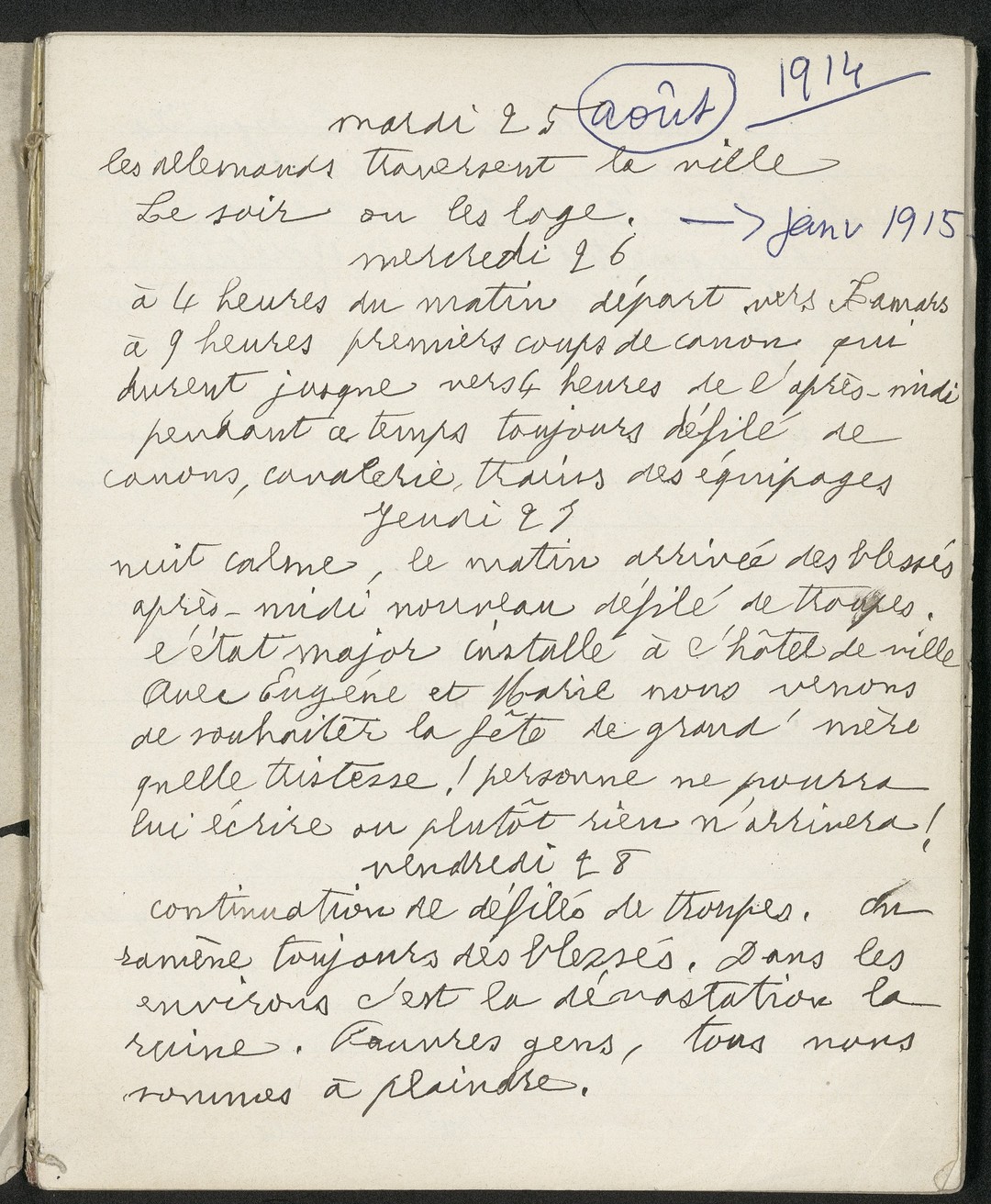 [Le mardi c’est archive ! ]

À quelques jours du 11 novembre, les Archives rendent hommage à Aimée Cellier (1854-1927) qui nous a laissé un bouleversant témoignage des dures conditions de vie des Valenciennois pendant la Première Guerre mondiale. https://fr.calameo.com/books/00122298402506bb9253e 

Illustration : Journal d’Aimée Cellier, 1914-1918

#valenciennes #valenciennesmetropole #archives #culture #histoire #lemardicarchive