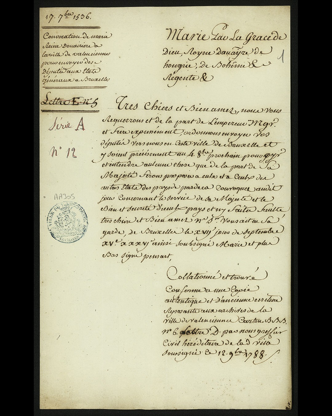 [Le mardi c’est Archive ! ]

Le 31 janvier 1533, Charles Quint nomme sa sœur Marie comme régente des Pays-Bas dont fait alors partie Valenciennes.

Illustration : Lettre de Marie de Hongrie adressée au Prévôt et aux échevins de Valenciennes, 1536

#valenciennes #valenciennesmetropole #archives #culture #histoire #lemardicarchive