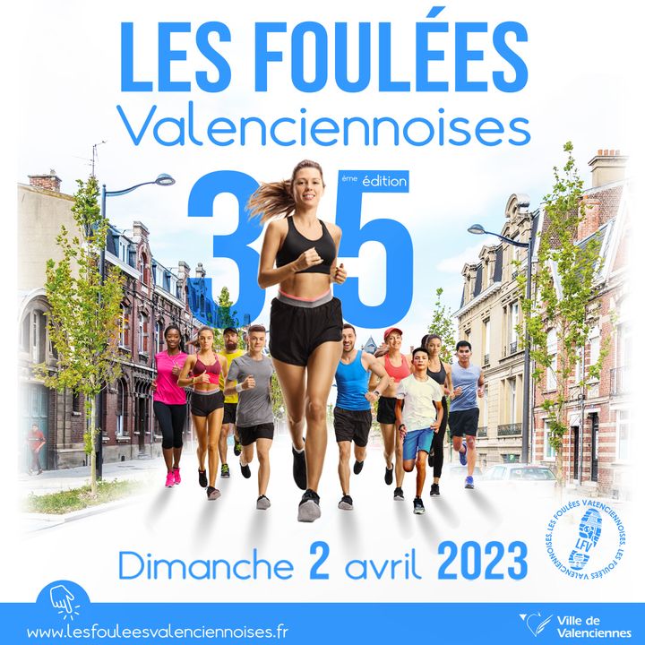 [🏃🏃‍♀️FOULEES🏃🏃‍♀️] Aujourd’hui on vous dévoile l’affiche des #fouleesvalenciennoises 🤩
RDV le 2 avril prochain pour la 35ème édition !
Au programme 👇
▶️8H45 : Randonnée – marche nordique 8km
▶️9h30 : 10km – Label International 
▶️11h : 5km – Label Régional 
▶️11h45 : 2km course réservée aux garçons nés en 2008-2009 (minimes) et 2010-2011 (benjamins) 🏃
▶️12h : 2km, course réservée aux filles nées en 2008-2009 (minimes) et 2010-2011 (benjamines) 🏃‍♀️
▶️12h15 : 800m et 1600m, Foulées Santé ouvertes à toutes et tous, sans certificat médical, sans dossard, sans classement 
👉Inscription 👉https://www.njuko.net/fouleesvals2023/select_competition
👉+ d’infos 👉  https://lesfouleesvalenciennoises.fr/ 
⚠️𝗣𝗿𝗼𝗳𝗶𝘁𝗲𝘇 𝗱𝘂 𝘁𝗮𝗿𝗶𝗳 𝗽𝗿𝗲́𝗳𝗲́𝗿𝗲𝗻𝘁𝗶𝗲𝗹 𝗷𝘂𝘀𝗾𝘂’𝗮𝘂 𝟭𝟱 𝗳𝗲́𝘃𝗿𝗶𝗲𝗿 sur le 10km – Label International et 5km- Label Régional
1, 2, 3 GOOOOOOO 🏃🏃‍♀️🏃🏃‍♀️🏃🏃‍♀️🏃🏃‍♀️