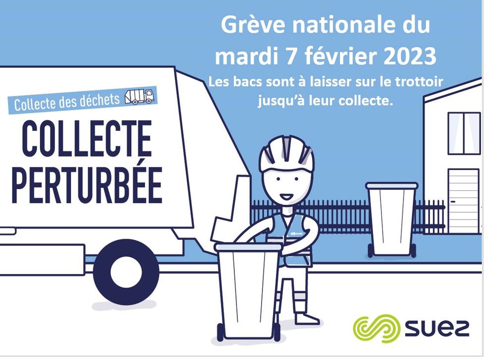[INFO] ⚠️ En raison de la grève nationale du mardi 7 février, la collecte des déchets sera perturbée. Les bacs sont à laisser sur le trottoir jusqu’à leur collecte. ⚠️