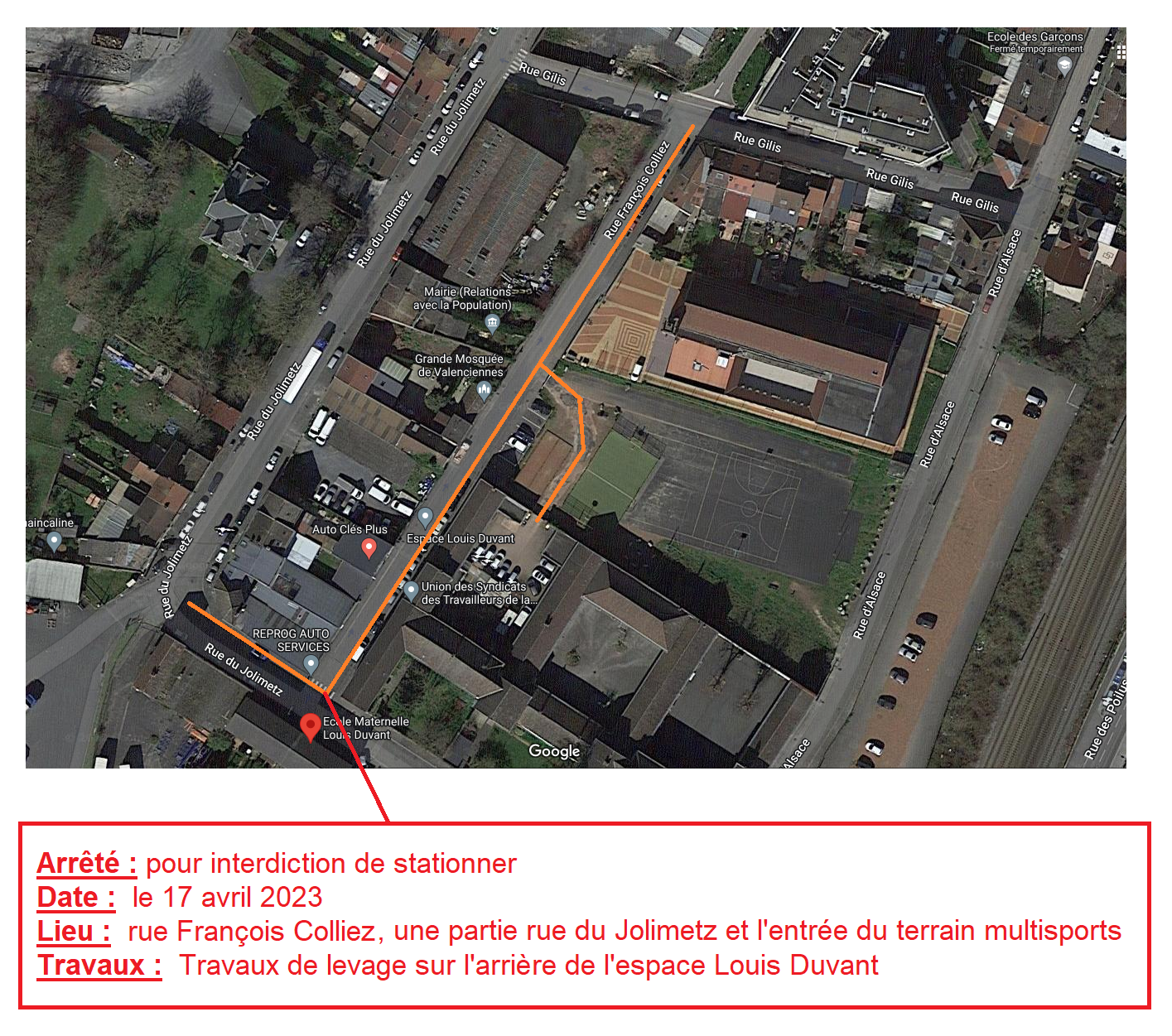 Aux riverains de la rue Jolimetz et François Colliez