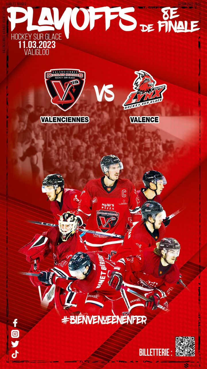 [RDV] Venez encourager Les Diables Rouges de Valenciennes – VHHC samedi 11 mars – 18h40 à Valigloo. Soyez nombreux ! Ils comptent sur vous !
ℹ️ Prenez dès à présent vos places 👉
https://www.diablesrouges.fr/billetterie-tarifs/