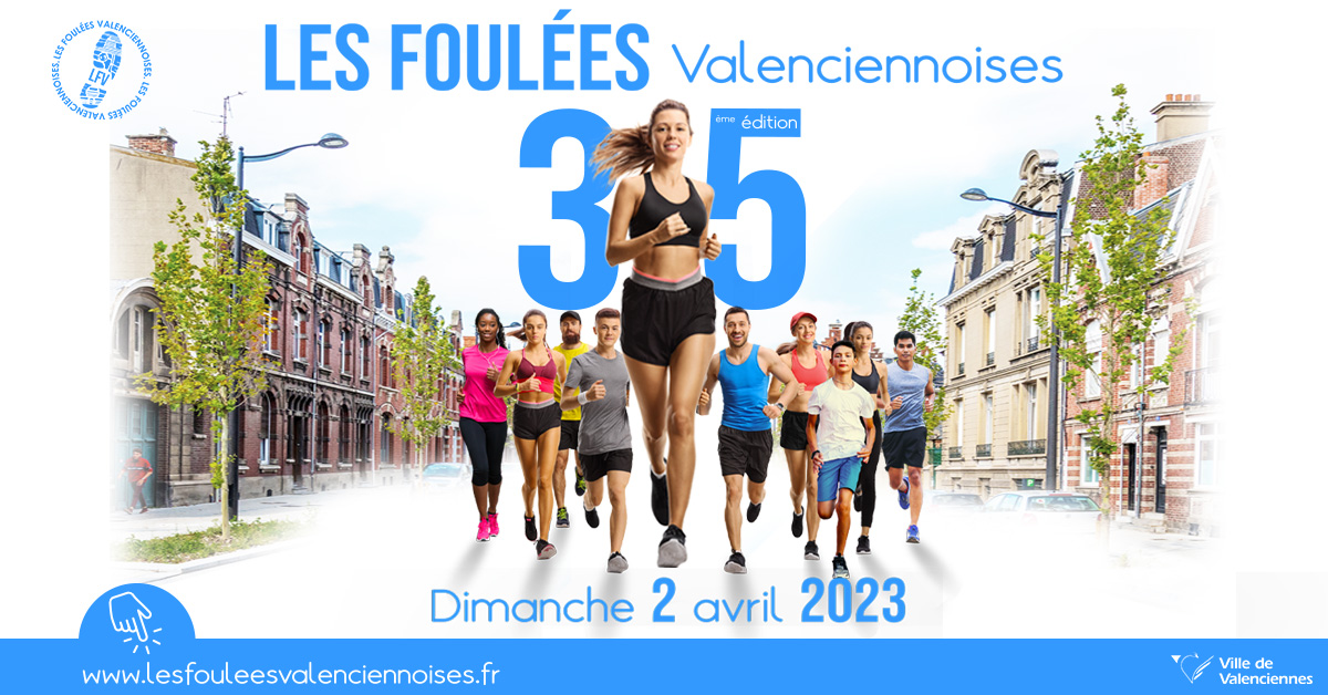 [👟👟FOULEES👟👟] Vous êtes inscrits et prêts à prendre place sur la ligne de départ de la 35ème édition des Foulées Valenciennoises 🤩🥳
ℹ️ Pour préparer en toute sérénité votre venue, voici les infos à connaitre 👉 https://www.valenciennes.fr/agenda/les-inscriptions-pour-les-foulees-valenciennoises-2023-sont-ouvertes/

▶ La 35ème édition des Foulées, c’est aussi 👉
Des animations gratuites pour tous, samedi 1er et dimanche 2 avril sur le village place d’Armes, au programme : danse, musique, zumba,… + d’infos👉https://www.valenciennes.fr/wp-content/uploads/2023/03/Flyer-animation-foulees-2023-bis-.pdf