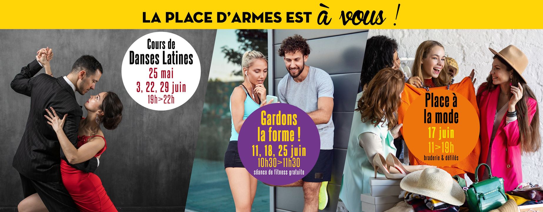 [La place d’Armes est à vous !] Entre événements festifs, culturels et sportifs, plusieurs événements sont organisés afin de faire vibrer la place d’Armes chaque semaine ! 
Dès ce soir, MC Latino vous présentent la 1ère édition de « PASSION DANSE VALENCIENNES », venez découvrir de 19h à 22h, les différents sons de l’été, avec des initiations danses. 
Au programme 👉 salsa, bachata, merengue et kizomba !
ℹ️ + d’infos sur le lien événement 👉 https://fb.me/e/3x9rtbfWc
ℹ️ Pour ne manquer aucun des RDV « la place d’Armes est à vous ! », n’oubliez pas de consulter le programme complet qui vous accompagnera jusqu’au bout de l’été sur le site de la Ville 👉 https://tinyurl.com/9p2mkm2c 
🤩 On vous attend nombreux ce soir sur la place d’Armes ! 🤩
