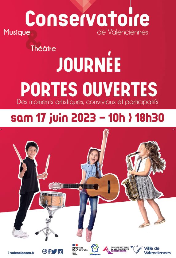 [A vos agendas !] Le Conservatoire de Valenciennes Eugène Bozza ouvre ses portes le samedi 17 juin dès 10h. 
Au programme 👉 des moments artistiques, conviviaux et participatifs pour tous ! musique, théâtre, MAO, concerts,…