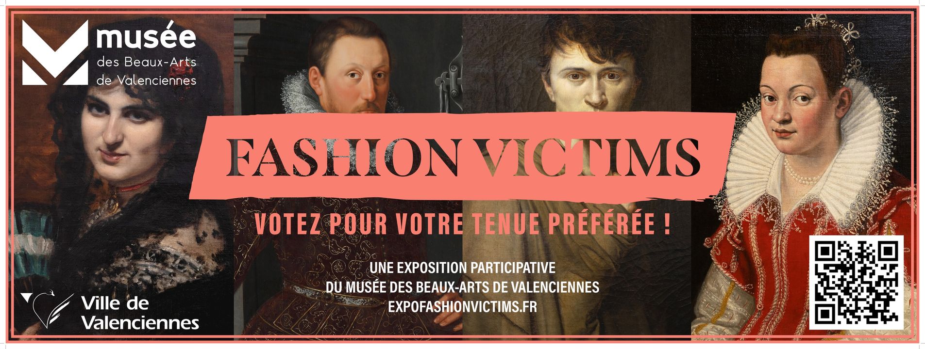 [Fashion Victims] En période de fermeture, les œuvres du Musée des Beaux-Arts de Valenciennes cherchent à prendre l’air… et vous êtes invités à les aider ! Jusqu’au 22 octobre, c’est vous qui faites l’expo : votez pour votre tenue préférée !
👉 Voici le lien pour voter pour votre oeuvre préférée : https://expofashionvictims.fr