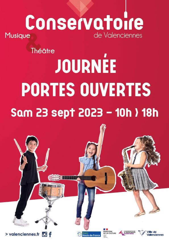 [🎼🎤🎸🎻🎷] Le Conservatoire de Valenciennes vous ouvre ses portes samedi 23 septembre de 10h à 18h. C’est l’occasion pour vous de découvrir ce lieu emblématique, lieu propice à la musique et au théâtre. 
Que chacun se mette à chanter, se laisse emporter, que les orchestres se mettent à jouer, que nos mémoires se mettent à rêver.
Le Conservatoire de Valenciennes vous attend nombreux 😉