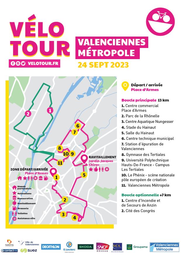 [🚴‍♀️VELOTOUR🚴‍♂️] Le 24 septembre, rejoignez les 5000 participants pour une balade 🚴‍♀️🚴🚴‍♂️ inédite à travers des lieux insolites de notre territoire : Le Phénix scène nationale Valenciennes pôle européen de création, Centre aquatique Nungesser, l’Université Polytechnique Hauts-de-France, le stade du Hainaut ou encore le siège de Valenciennes Métropole vous ouvrent leurs portes. 
👉N’attendez plus pour vous inscrire ! https://velotour.fr/valenciennes
👉Découvrez le parcours de l’édition 2023 👇😉