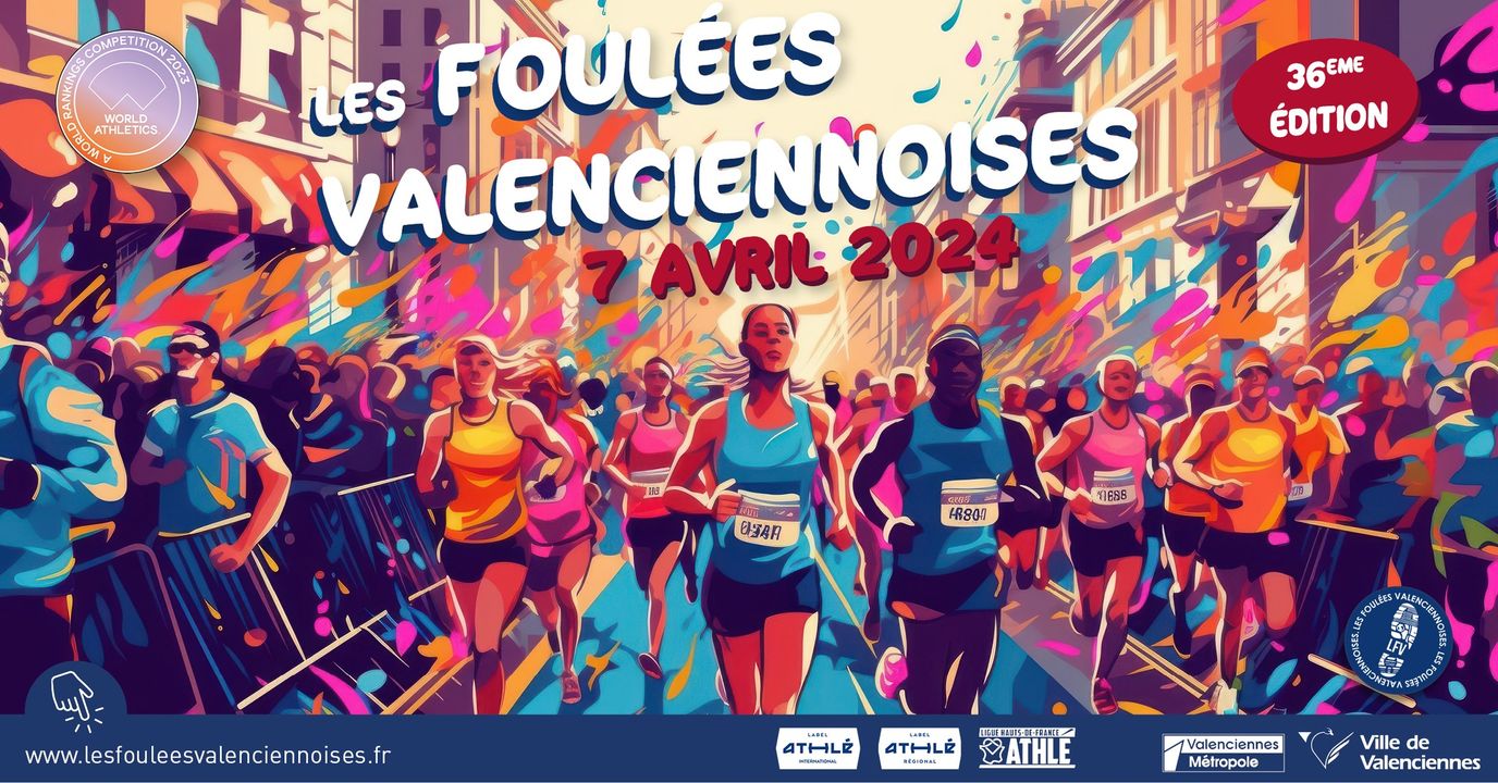 [#foulees] Vous êtes déjà + de 1500 participants pour la 36ème édition Les Foulées Valenciennoises, le 7 avril prochain ! 
👟Au programme 👟 
Des épreuves pour tous les niveaux et tous les âges : les courses de 10 km (label international) et de 5 km (label régional), les courses réservées aux enfants, les foulées santé ainsi que la marche nordique de 8 km.
👉Si vous n’êtes pas encore inscrits, c’est par ici 👉 https://bit.ly/3S83v8X
🏃🏃‍♀️🏃‍♂️ Prêt à relever le défi ? 🏃🏃‍♀️🏃‍♂️