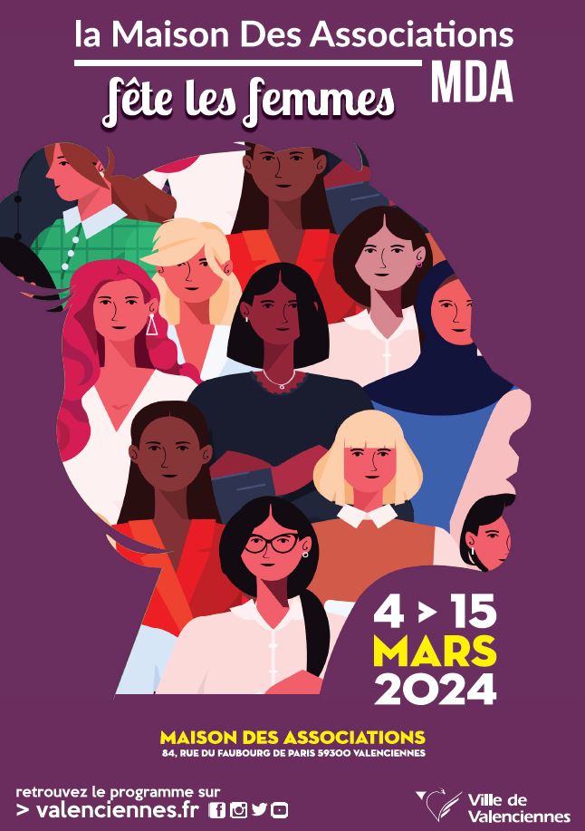 [💜EVENEMENT💜] La Maison des associations Valenciennes fête les femmes ! Ça commence aujourd’hui ! 
💜 Pour ne rien rater de la programmation, c’est par ici 👉 https://www.valenciennes.fr/agenda/la-maison-des-associations-fete-les-femmes-3/