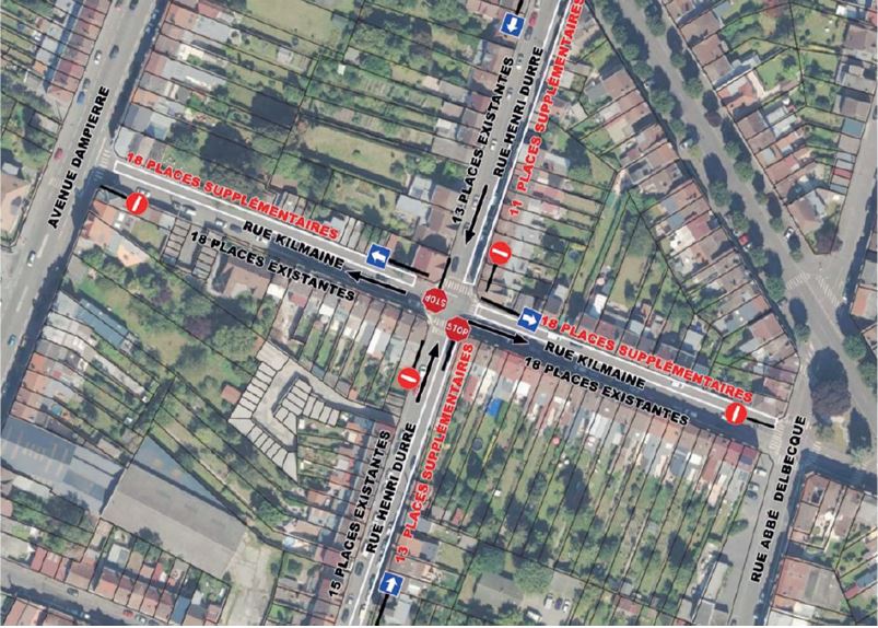 Modification du sens de circulation : Rues Henri Durre et Kilmaine