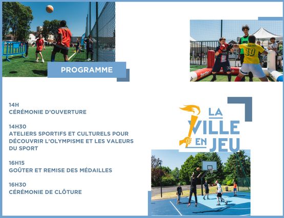 [🔥LA VILLE EN JEU🔥] Sport dans la Ville vous donne RDV samedi 18 mai – square Raymond Jouglet, rue de Tinchon à Valenciennes pour participer à l’événement « La ville en jeu ».
▶ Au programme 👉 Venez découvrir avec vos enfants les valeurs et l’histoire des #jeuxolympiques et #JeuxParalympiques, des ateliers sportifs et culturels vous seront proposés
🔸Ils vous attendent nombreux 😉🔸
ℹ️ Programmation « Valenciennes, vous déclare sa flamme🔥 » :
👉 https://terredesports.valenciennes.fr
👉 Lien de l’événement : https://fb.me/e/4xsJBPcku
#relaisdelaflammeparalympique #valenciennesterredesportspourtous #Paris2024 #jeuxolympiques #jeuxolympiques2024 #JeuxParalympiques
ℹ👇