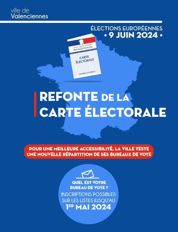 [🗳🗳𝗜𝗡𝗙𝗢 𝗘́𝗟𝗘𝗖𝗧𝗜𝗢𝗡𝗦 𝗘𝗨𝗥𝗢𝗣𝗘𝗡𝗡𝗘𝗦 – 𝟵 𝗝𝗨𝗜𝗡🗳🗳] Pour une meilleure accessibilité, la Ville de Valenciennes teste une 𝗻𝗼𝘂𝘃𝗲𝗹𝗹𝗲 𝗱𝗶𝘀𝘁𝗿𝗶𝗯𝘂𝘁𝗶𝗼𝗻 𝗱𝗲 𝘀𝗲𝘀 𝗯𝘂𝗿𝗲𝗮𝘂𝘅 𝗱𝗲 𝘃𝗼𝘁𝗲.
▶️ 𝐿𝑒 𝑛𝑜𝑢𝑣𝑒𝑎𝑢 𝑑𝑒́𝑐𝑜𝑢𝑝𝑎𝑔𝑒 𝑝𝑟𝑒𝑛𝑑 𝑒𝑛 𝑐𝑜𝑚𝑝𝑡𝑒 : 🔹la densité de population dans chaque quartier 🔹la proximité des zones résidentielles et des transports en commun 🔹les bureaux de vote choisis sont + spacieux et + accessibles, notamment pour les personnes à mobilité réduite.
ℹ 
🔹 𝗣𝗼𝘂𝗿 𝘃𝗲́𝗿𝗶𝗳𝗶𝗲𝗿 𝗹𝗮 𝗹𝗼𝗰𝗮𝗹𝗶𝘀𝗮𝘁𝗶𝗼𝗻 𝗱𝗲 𝘃𝗼𝘁𝗿𝗲 𝗯𝘂𝗿𝗲𝗮𝘂 𝗱𝗲 𝘃𝗼𝘁𝗲, vous pouvez dès à présent consulter la carte interactive disponible sur 👉https://www.valenciennes.fr/demarches/election-et-recensement-citoyen/mon-bureau-de-vote/
🔹 𝗟’𝗮𝗰𝗰𝗲̀𝘀 𝗮̀ 𝘃𝗼𝘁𝗿𝗲 𝗯𝘂𝗿𝗲𝗮𝘂 𝗱𝗲 𝘃𝗼𝘁𝗲 𝘀𝗲𝗿𝗮 𝗺𝗮𝘁𝗲́𝗿𝗶𝗮𝗹𝗶𝘀𝗲́ 𝗽𝗮𝗿 𝘂𝗻𝗲 𝘀𝗶𝗴𝗻𝗮𝗹𝗲́𝘁𝗶𝗾𝘂𝗲, l’accès pour les personnes à mobilité réduite sera lui aussi fléché.

▶️ 𝗦𝗶 𝘃𝗼𝘂𝘀 𝗻’𝗮𝘃𝗲𝘇 𝗽𝗮𝘀 𝗿𝗲𝗰̧𝘂 𝘃𝗼𝘁𝗿𝗲 𝗰𝗮𝗿𝘁𝗲 𝗱’𝗲́𝗹𝗲𝗰𝘁𝗲𝘂𝗿 𝗼𝘂 𝗲𝗻 𝗰𝗮𝘀 𝗱𝗲 𝗱𝗶𝗳𝗳𝗶𝗰𝘂𝗹𝘁𝗲́𝘀 𝗽𝗮𝗿𝘁𝗶𝗰𝘂𝗹𝗶𝗲̀𝗿𝗲𝘀, n’hésitez pas à contacter l’équipe du service « Élections », elle vous conseillera et vous accompagnera dans vos démarches. 

▶️ La Ville de Valenciennes renouvèle son 𝘀𝗲𝗿𝘃𝗶𝗰𝗲 « 𝗻𝗮𝘃𝗲𝘁𝘁𝗲 » et met ainsi à disposition des personnes ne pouvant pas se rendre dans leur bureau de vote, un chauffeur de 8h à 17h30.
ℹ Pour en bénéficier, vous pouvez contacter le service démarches citoyennes au 03 27 22 59 53