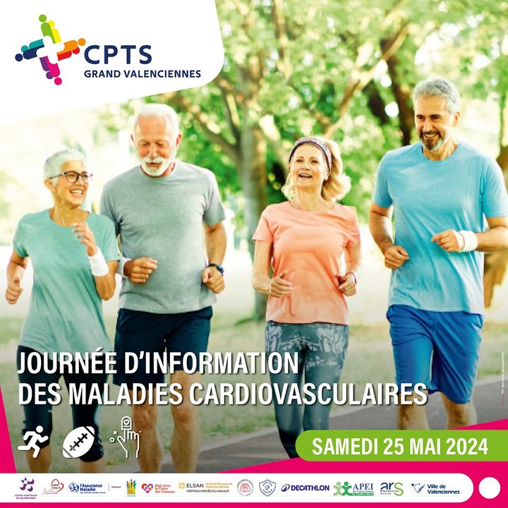 [RDV 🩺] La CPTS Grand Valenciennes organise 𝘂𝗻𝗲 𝗷𝗼𝘂𝗿𝗻𝗲́𝗲 𝗱𝗲 𝘀𝗲𝗻𝘀𝗶𝗯𝗶𝗹𝗶𝘀𝗮𝘁𝗶𝗼𝗻 𝗲𝘁 𝗱’𝗶𝗻𝗳𝗼𝗿𝗺𝗮𝘁𝗶𝗼𝗻 𝗮𝘂𝘅 𝗿𝗶𝘀𝗾𝘂𝗲𝘀 𝗰𝗮𝗿𝗱𝗶𝗼𝘃𝗮𝘀𝗰𝘂𝗹𝗮𝗶𝗿𝗲𝘀 le samedi 25 mai de 10h à 18h sur la place d’Armes à Valenciennes ! 🫀
👉 Avec la présence de professionnels de santé, la CPTS Grand Valenciennes et ses partenaires ont prévus des activités amusantes, pédagogiques et sensibilisantes pour les petits et les plus grands ! 
👉 Parmi elles, des activités autour du sport et de la santé : atelier rugby santé, sensibilisation sur le diabète, parcours du coeur,… 
+ d’infos 👉 Centre Hospitalier de Valenciennes 
#CPTS #JournéeSenisbilisation #Maladies #Risques #Coeur #Cardiovasculaire #Sport #Santé