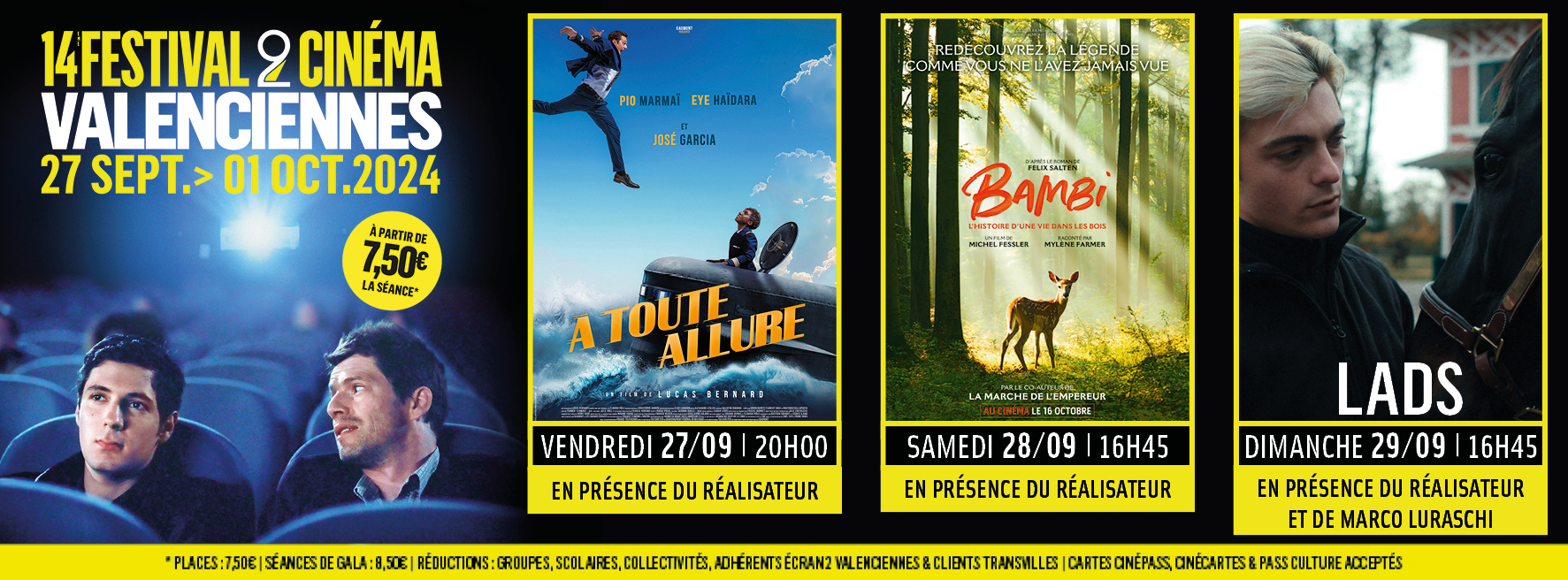 [🎬✨ Festival 2 Cinéma de Valenciennes 🎬✨] Votre RDV avec le 7ème art débute ce vendredi avec 28 avant-premières, et 52 films au total, pour petits et grands. 
📽 Du 27 septembre au 1er octobre au ciné Pathé Valenciennes 
ℹ Programme complet 👉 https://festival2valenciennes.fr/programme/