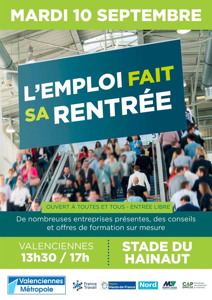 [🆕INFO🆕] RDV demain au stade du Hainaut de Valenciennes de 13h30 à 17h pour le 1er événement emploi de la rentrée !
ℹ Toutes les  infos 👇
