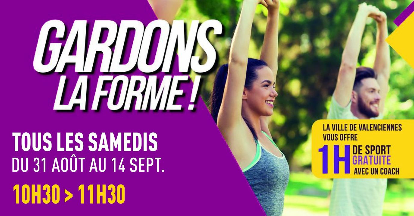 [𝗚𝗔𝗥𝗗𝗢𝗡𝗦 𝗟𝗔 𝗙𝗢𝗥𝗠𝗘] N’oubliez pas vos RDV sportifs du week-end ! 🤩 
📌 Au Vignoble, samedi 14 septembre de 10h30 à 11h30
📌 Au jardin Jacques Chirac, parc des prix de Rome, dimanche 15 septembre de 10h à 11h,
ℹ️ 𝘀’𝗶𝗹 𝗽𝗹𝗲𝘂𝘁 les cours sont maintenus :
📌 Au Vignoble « 𝗖𝗹𝘂𝗯 𝗮𝘃𝗶𝗿𝗼𝗻 », 𝗹𝗲 𝘀𝗮𝗺𝗲𝗱𝗶 𝗱𝗲 𝟭𝟬𝗵𝟯𝟬 𝗮̀ 𝟭𝟭𝗵𝟯𝟬
📌 Au 𝗰𝗼𝗺𝗽𝗹𝗲𝘅𝗲 𝗙𝗼𝗿𝘁 𝗠𝗶𝗻𝗶𝗾𝘂𝗲, 𝗹𝗲 𝗱𝗶𝗺𝗮𝗻𝗰𝗵𝗲 𝗱𝗲 𝟭𝟬𝗵 𝗮̀ 𝟭𝟭𝗵,
😉 on vous attend nombreux 🤩