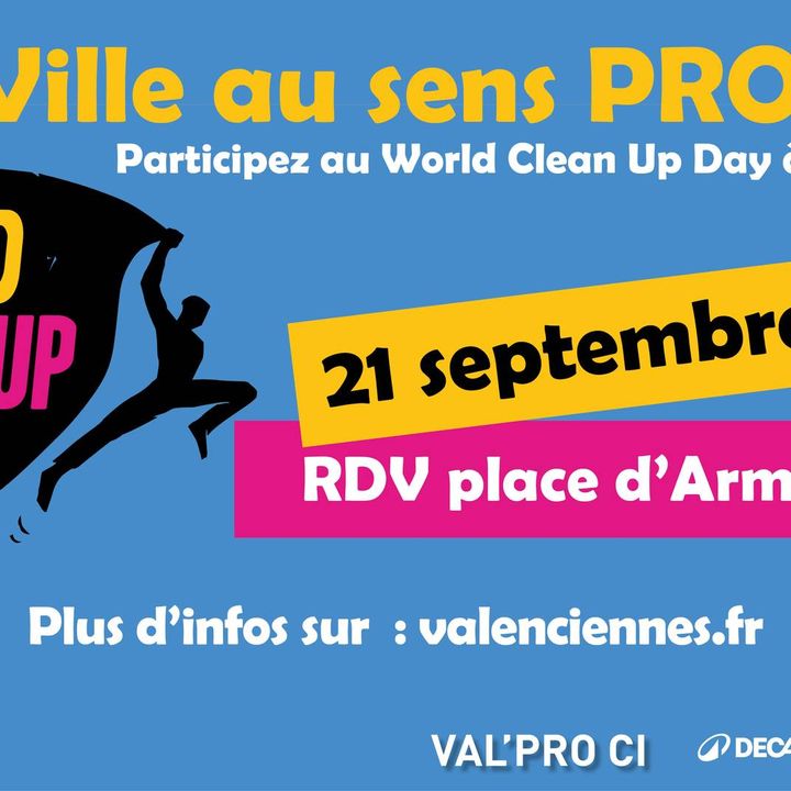 [WORLD CLEANUP DAY] Pour cette occasion la place d’Armes va se transformer, le temps d’une journée, en un village éco-responsable !

👉 RDV 𝒍𝒆 21 𝒔𝒆𝒑𝒕𝒆𝒎𝒃𝒓𝒆 𝒂̀ 9𝒉 𝒔𝒖𝒓 𝒍𝒂 𝒑𝒍𝒂𝒄𝒆 𝒅’𝑨𝒓𝒎𝒆𝒔 pour une journée dynamique et conviviale, l’association Le Grenier de la Danse Hainaut animera un réveil sportif pour bien commencer la journée !
ℹ + d’infos sur cet événement 
👉https://www.valenciennes.fr/agenda/world-clean-up-day/
👉lien de l’événement : https://fb.me/e/4F25W2EYX

Decathlon Aulnoy-Lez-Valenciennes – Val Pro Ci – SIAVED – Nicollin Hauts-de-France