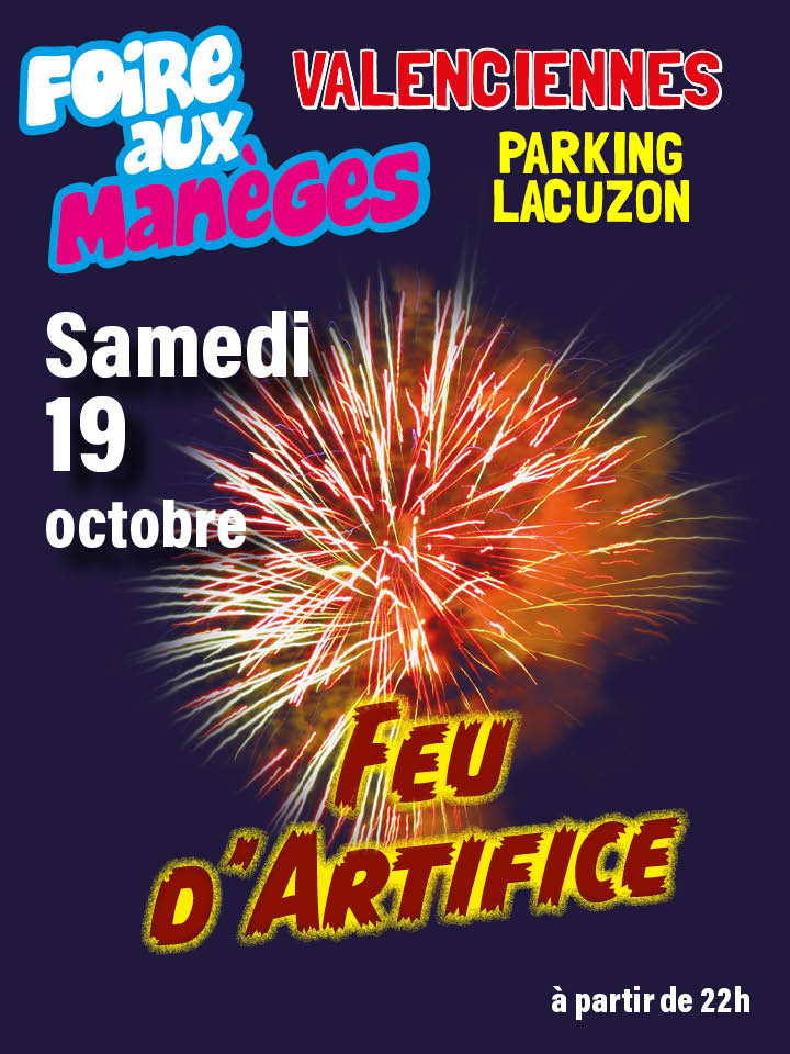 [🎡FÊTE FORAINE🥳] La Foire aux manèges de Valenciennes page officiel est ouverte sur le parking Lacuzon jusqu’au 20 octobre. 🤩😉
👉 Les forains vous offrent un feu d’artifice le samedi 19 octobre à partir de 22h.
ℹ pour obtenir toutes les infos 👉Foire aux manèges de Valenciennes page officiel