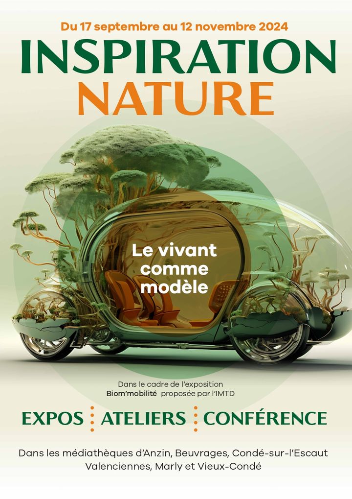 [INSPIRATION NATURE, le vivant comme modèle 🌿🌸] 𝗥𝗗𝗩 𝗱𝘂 𝟱 𝗮𝘂 𝟭𝟵 𝗼𝗰𝘁𝗼𝗯𝗿𝗲 à la Médiathèque Simone Veil – Valenciennes, plongez dans l’univers fascinant du biomimétisme à travers des expositions captivantes et des ateliers scientifiques & plastiques.
ℹ 𝗣𝗿𝗼𝗴𝗿𝗮𝗺𝗺𝗲 𝗰𝗼𝗺𝗽𝗹𝗲𝘁 𝘀𝘂𝗿 : https://www.valenciennes-metropole.fr/actualite/expo-inspiration-nature-le-vivant-comme-modele/
