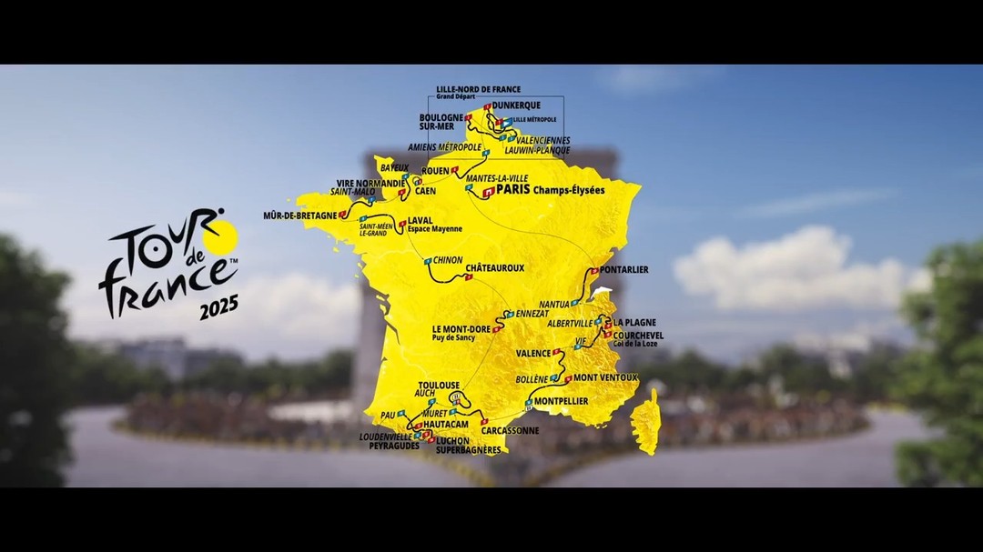 Le parcours complet du Tour de France 2025 se dévoile !🚴
 
Comme annoncé, Valenciennes aura la fierté d’être ville départ de la 3ᵉ étape qui mènera les plus grands noms du cyclisme mondial jusqu’à Dunkerque
 
Rendez-vous le 7 juillet 2025 pour vivre de grandes émotions sur la ligne de départ !