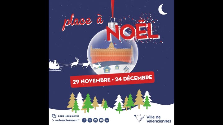 [PLACE A NOEL J-1 semaine] 𝗥𝗗𝗩 𝗽𝗼𝘂𝗿 𝗹’𝗶𝗻𝗮𝘂𝗴𝘂𝗿𝗮𝘁𝗶𝗼𝗻 𝗱𝘂 𝘃𝗶𝗹𝗹𝗮𝗴𝗲 𝗱𝗲 𝗡𝗼𝗲̈𝗹, 𝘃𝗲𝗻𝗱𝗿𝗲𝗱𝗶 𝟮𝟵 𝗻𝗼𝘃𝗲𝗺𝗯𝗿𝗲.
𝐀𝐧𝐢𝐦𝐚𝐭𝐢𝐨𝐧𝐬 :
👉 à partir de 17h et jusqu’à 20h avec la fanfare « La Band’ à Barry »
👉 entre 18h et 20h : « Concert des cuivres » au pied de la grande roue.
𝐌𝐚𝐫𝐜𝐡𝐞́ 𝐝𝐞 𝐍𝐨𝐞̈𝐥 :
Situé sur la place d’Armes, le marché de Noël vous plongera dans une ambiance féerique et festive.
Vous pourrez y découvrir de nombreux exposants proposant des produits artisanaux, des décorations de Noël et une multitude de gourmandises.
⏰ Les horaires d’ouverture : de 11h à 20h du dimanche au jeudi, de 11h à 21h30 les vendredis et samedis et de 11h à 18h le 24 décembre.
🆕 Nocturne des commerçants sur le marché de Noël, le samedi 21 décembre 2024 jusqu’à 23h30.
𝐀𝐭𝐭𝐫𝐚𝐜𝐭𝐢𝐨𝐧𝐬 :
🎡 Grande roue – place du Commerce
🎠 Manège enfantin et confiseries – place du Marché aux Herbes
🎄 Sapin enchanté, carrousel et manège des rennes volants – place d’Armes
🔮 boules lumineuses pour de jolies photos « instagrammables » N’hésitez pas à les partager 📸 sur notre insta 👉 @valenciennes_maville 
𝗘𝗻 𝗿𝗼𝘂𝘁𝗲 𝗽𝗼𝘂𝗿 𝗹𝗮 𝗺𝗮𝗴𝗶𝗲 𝗱𝗲 𝗡𝗼𝗲̈𝗹