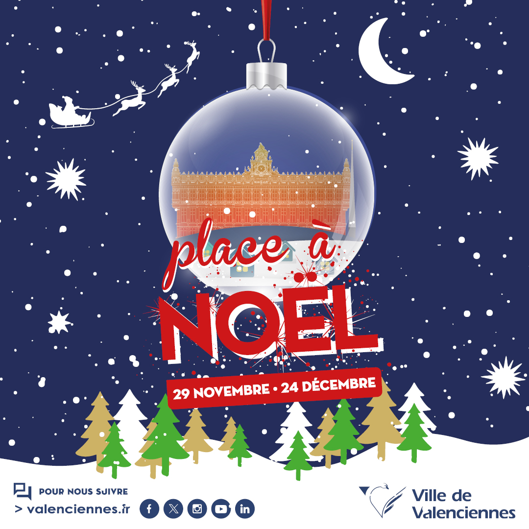 [Place à Noël] Découvrez l’affiche officielle de cette édition ! 🎄🎅🏻✨

Valenciennes se prépare à briller de mille feux. Du 29 novembre au 24 décembre, la magie de Noël s’installera dans notre ville. Des chalets, des illuminations scintillantes et une ambiance féerique vous attendent pour des moments inoubliables en famille et entre amis !

Venez vivre la magie de Noël avec nous !
#noel #noel_a_valenciennes #valenciennesmetropole #valenciennestourisme #festivités #illuminationsdenoel  #chalet #touslesvalenciennoisici  #tlvi #nordpasdecalais #hdf_en_photos #hautsdefrance #departement59 #monnordenor #igersvalenciennes #Nord  #nordmylove