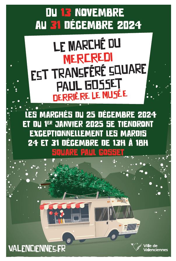 🎄✨ Attention, profitez-en ! ✨🎄
𝐋𝐞𝐬 𝐦𝐚𝐫𝐜𝐡𝐞́𝐬 𝐝𝐞𝐬 𝟐𝟓 𝐝𝐞́𝐜𝐞𝐦𝐛𝐫𝐞 𝐞𝐭 𝟏𝐞𝐫 𝐣𝐚𝐧𝐯𝐢𝐞𝐫 𝐬𝐞 𝐝𝐞́𝐫𝐨𝐮𝐥𝐞𝐫𝐨𝐧𝐭 𝐞𝐱𝐜𝐞𝐩𝐭𝐢𝐨𝐧𝐧𝐞𝐥𝐥𝐞𝐦𝐞𝐧𝐭 𝐥𝐞𝐬 𝐦𝐚𝐫𝐝𝐢𝐬 𝟐𝟒 𝐞𝐭 𝟑𝟏 𝐝𝐞́𝐜𝐞𝐦𝐛𝐫𝐞, 𝐝𝐞 𝟏𝟑𝐡 𝐚̀ 𝟏𝟖𝐡. 
👉 RDV demain square Paul Gosset, l’occasion de faire vos derniers achats de fêtes ou de découvrir des produits locaux dans une ambiance chaleureuse !
👉 Venez faire vos emplettes chez vos commerçants, toujours prêts à vous accueillir avec le sourire ! 😊