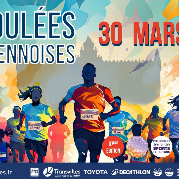 [🏃‍♂️🏃‍♀️ JOUR J 🏃‍♂️🏃‍♀️] Les Foulées Valenciennoises reviennent le 30 mars 2025 ! 🏃‍♂️🏃‍♀️
Préparez-vous pour une journée exceptionnelle 🤩 
💥 𝗜𝗻𝘀𝗰𝗿𝗶𝗽𝘁𝗶𝗼𝗻𝘀 𝗼𝘂𝘃𝗲𝗿𝘁𝗲𝘀 𝗱𝗲̀𝘀 𝗰𝗲 𝗹𝘂𝗻𝗱𝗶 𝟭𝟯 𝗷𝗮𝗻𝘃𝗶𝗲𝗿 𝗮̀ 𝟮𝟬𝗵 ! 💥
C’est le moment idéal pour mobiliser vos proches et former une équipe pour l’événement sportif incontournable de ce début d’année. 
🌟 𝗧𝗲𝗻𝗲𝘇-𝘃𝗼𝘂𝘀 𝗽𝗿𝗲̂𝘁𝘀, 𝘃𝗼𝗶𝗰𝗶 𝗹𝗲 𝗹𝗶𝗲𝗻 𝗽𝗼𝘂𝗿 𝘃𝗼𝘂𝘀 𝗶𝗻𝘀𝗰𝗿𝗶𝗿𝗲 👉 https://in.njuko.com/lesfouleesvalenciennoises2025?currentPage=select-competition 
On compte sur vous pour faire de cette édition un véritable succès !
ℹ Lien de l’événement : https://fb.me/e/2bdOG084X