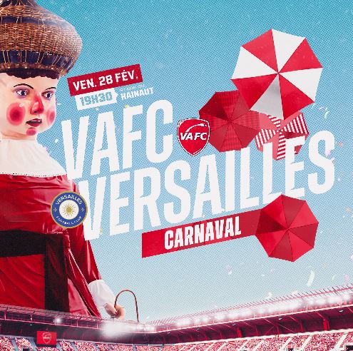 ⚽🎉 𝗠𝗮𝘁𝗰𝗵 𝗩𝗮𝗹𝗲𝗻𝗰𝗶𝗲𝗻𝗻𝗲𝘀 𝘃𝘀 𝗩𝗲𝗿𝘀𝗮𝗶𝗹𝗹𝗲𝘀 – 𝟮𝟴 𝗳𝗲́𝘃𝗿𝗶𝗲𝗿 𝟮𝟬𝟮𝟱 🎉⚽
Le Stade du Hainaut s’apprête à vibrer pour un match crucial de la 23e journée du championnat de National entre Valenciennes et Versailles ! 🔥
📅 Vendredi 28 février 2025
⏰ 19h30
📍 Stade du Hainaut, Valenciennes
𝗖’𝗲𝘀𝘁 𝘂𝗻 𝗿𝗲𝗻𝗱𝗲𝘇-𝘃𝗼𝘂𝘀 𝗮̀ 𝗻𝗲 𝗽𝗮𝘀 𝗺𝗮𝗻𝗾𝘂𝗲𝗿 𝗽𝗼𝘂𝗿 𝘁𝗼𝘂𝘀 𝗹𝗲𝘀 𝘀𝘂𝗽𝗽𝗼𝗿𝘁𝗲𝗿𝘀 𝗱𝗲 𝗩𝗔𝗙𝗖 ! 🎊 Et cette fois-ci, on met de la couleur et de l’ambiance avec des animations spéciales sur le thème du carnaval ! 🎭🎶 
Venez profiter d’une atmosphère festive et vibrante avant, pendant et après le match !
Préparez-vous à une soirée mémorable avec du football et des surprises carnavalesques !