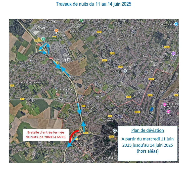 Entrée nord – fermeture de la bretelle d’entrée d’autoroute en direction de Paris