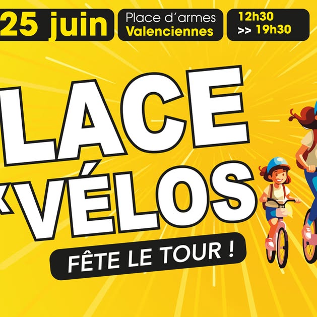 [🚴‍♀️ RDV 🚴‍♀️] 𝗣𝗮𝗿𝘁𝗶𝗰𝗶𝗽𝗲𝘇 𝗮̀ 𝗹𝗮 𝟯𝗲̀𝗺𝗲 𝗲́𝗱𝗶𝘁𝗶𝗼𝗻 𝗱𝗲 « 𝗣𝗹𝗮𝗰𝗲 𝗮𝘂𝘅 𝗩𝗲́𝗹𝗼𝘀 » ! Venez célébrer la mobilité douce lors d’un après-midi dédié au vélo 🚲 avec :
👉 La Maison du Vélo
👉 L’association Droit au vélo – ADAV Nord-Pas de Calais 
👉 Geovelo, Valenciennes Tourisme & Congrès, Transvilles… et bien d’autres !
📆 Mercredi 25 juin
🕧 De 12h30 à 19h30
📍 Place d’Armes – Ville de Valenciennes

ℹ 𝗣𝗿𝗼𝗴𝗿𝗮𝗺𝗺𝗲 𝗰𝗼𝗺𝗽𝗹𝗲𝘁 𝗲𝘁 𝗶𝗻𝗳𝗼𝘀 𝗽𝗿𝗮𝘁𝗶𝗾𝘂𝗲𝘀 👉https://www.valenciennes-metropole.fr/actualite/participez-a-la-3eme-edition-de-place-aux-velos/ 

🌍 Une journée sous le signe de la #MobilitéDurable, du #vélo et en route vers le #TDF2025 #MaVilleEnJaune #placeauxvélos
https://fb.me/e/5N6zwpWLR