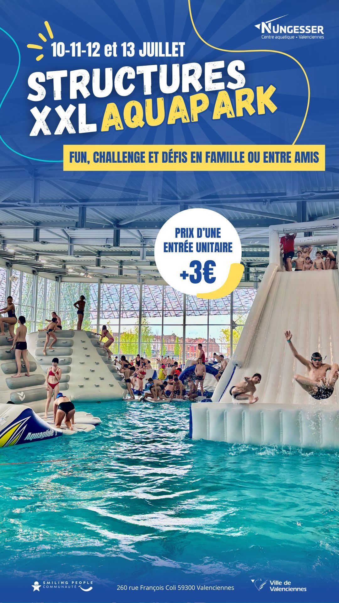 Structures XXL aquapark au centre aquatique Nungesser