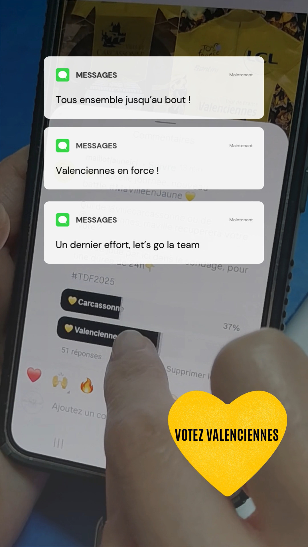 Vous êtes géniaux 💛 Merci pour vos likes 🙏 𝐦𝐚𝐢𝐬 𝐀𝐓𝐓𝐄𝐍𝐓𝐈𝐎𝐍… 𝐋𝐞 𝐕𝐎𝐓𝐄 𝐞𝐬𝐭 𝐞𝐬𝐬𝐞𝐧𝐭𝐢𝐞𝐥 ! 

👈Regardez la vidéo et VOTEZ pour notre ville ! 🚴‍♂️🔥🏆 #OnCompteSurVous