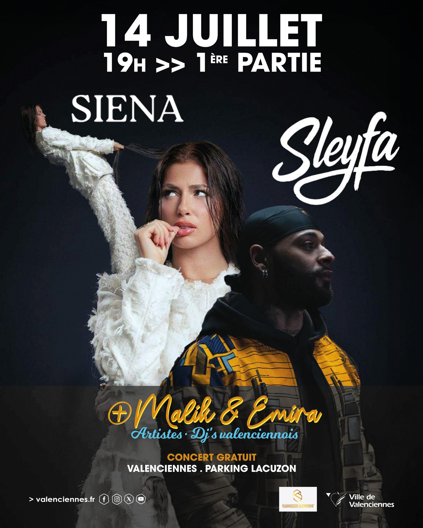 🔥 Concert gratuit 14 juillet 

📍 Valenciennes – Parking Lacuzon
📅 Lundi 14 juillet 2025
🕘 Dès 19h
🎆 Feu d’artifice juste après !

Avant que Gim’s ne fasse vibrer la scène, quatre talents en pleine ascension ouvriront le bal du concert gratuit : @sleyfa, @siennabernardini, @malik.jockobaltovic et @emira.thlt 

Préparez-vous à une première partie explosive ! 🔥

Retrouvez toutes les infos sur www.Valenciennes.fr

#Valenciennes #ConcertGratuit #14Juillet #FeuDArtifice #SummerVibes #ParkingLacuzon #Evenement #FeteNationale