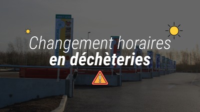 [♻️ INFO♻️ ] En raison de températures élevées, le SIAVED est amené à mettre en place des horaires adaptés sur l’ensemble des déchèteries du territoire, notamment celle de Valenciennes, afin de faciliter les conditions d’exercice des agents.

Les horaires d’ouverture au public sont modifiés de 6h30 à 14h00 du lundi 11 au jeudi 14 août inclus.

ℹ 𝗧𝗼𝘂𝘁𝗲𝘀 𝗹𝗲𝘀 𝗶𝗻𝗳𝗼𝘀 👉 www.siaved.fr
