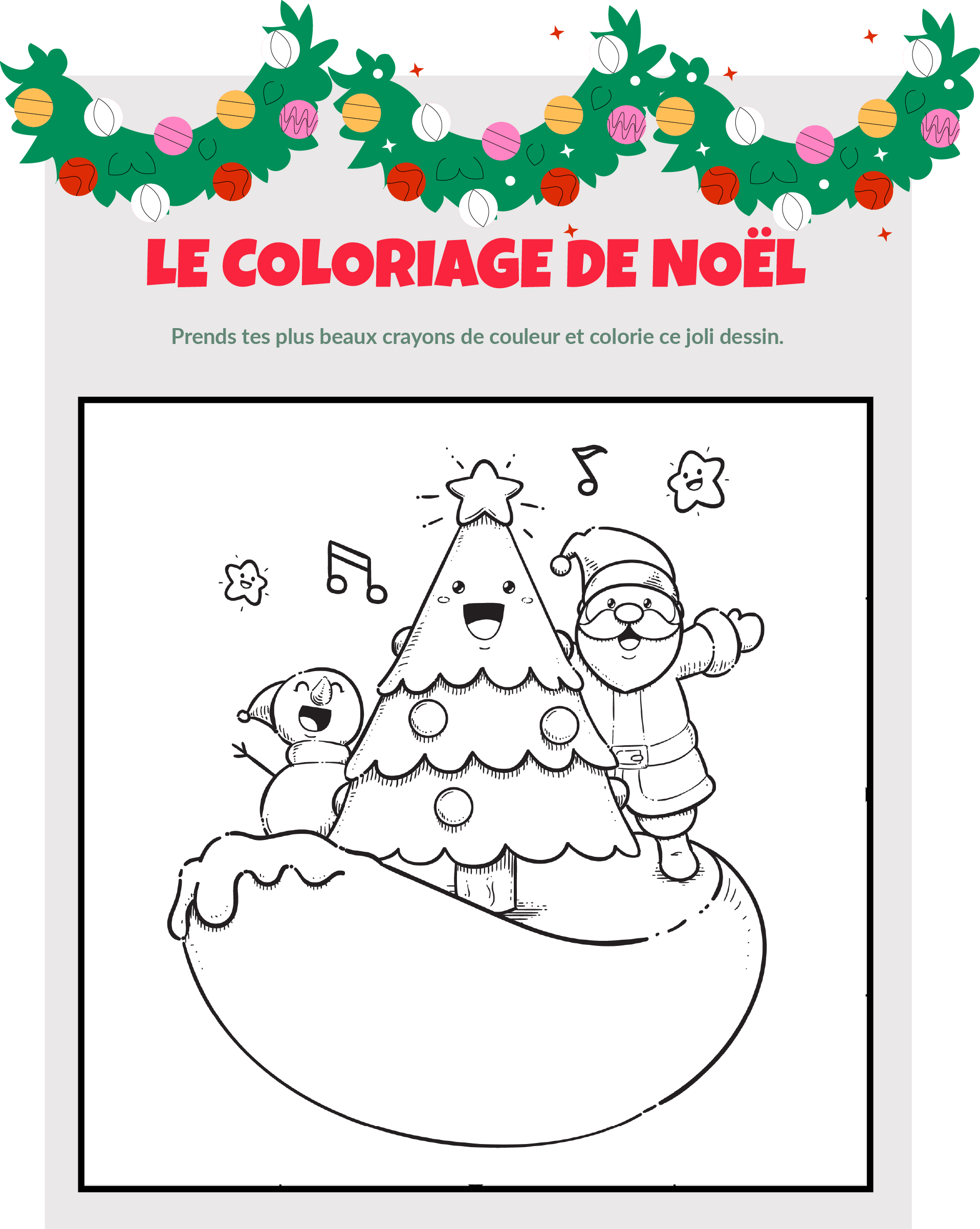 Télécharge ton coloriage de Noël 