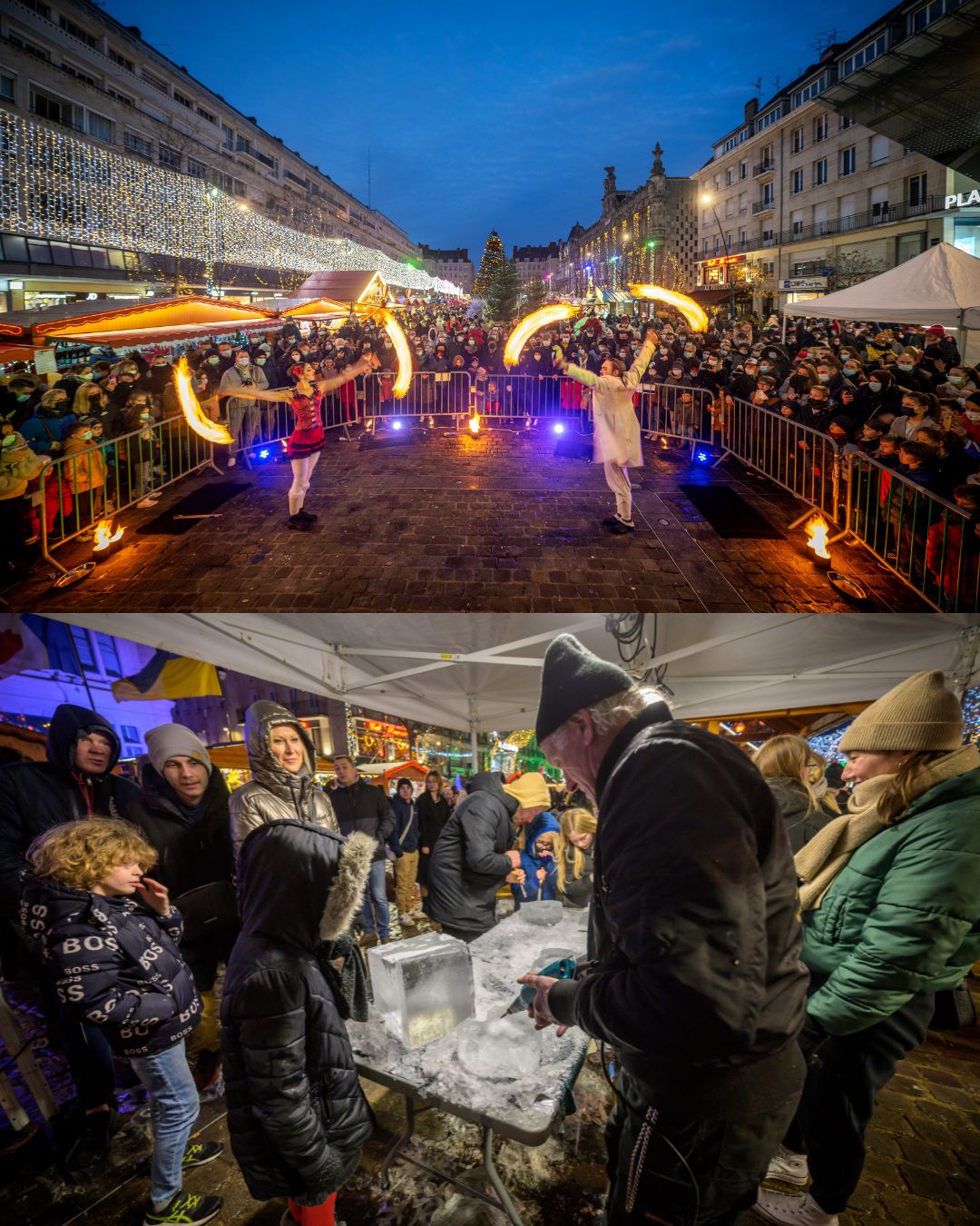 ❄🔥 Ce samedi, Valenciennes joue avec les éléments !

De 15h à 21h30, découvrez le spectacle “De feu et de glace” :

– 🧊 Sculptures sur glace en direct de 15h à 19h
– 🔥 Cracheur de feu impressionnant de 17h à 21h30

Un contraste magique au cœur de la place d&rsquo;Armes
