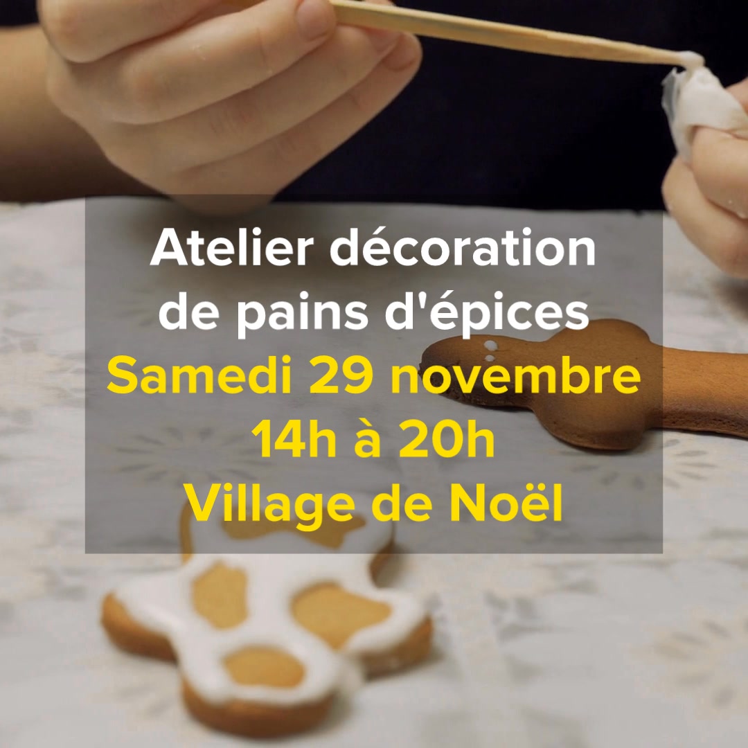 🎅 Samedi 29 novembre – Atelier de décoration de pains d’épices (14h–20h)

👩‍🍳 Ce samedi, place à la gourmandise et à la créativité !
De 14h à 20h, petits et grands sont invités à décorer leurs pains d’épices 🍪
Un atelier parfumé et plein de douceur au cœur du Village de Noël 🎄

#NoëlValenciennes #AtelierGourmand #PainsdEpices #ValenciennesEnFête