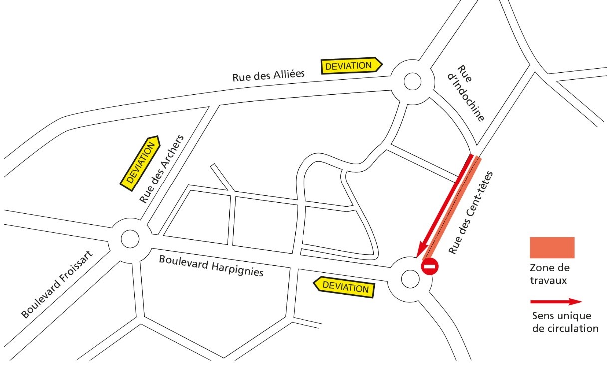 INFOS TRAVAUX : rue des Cent Têtes